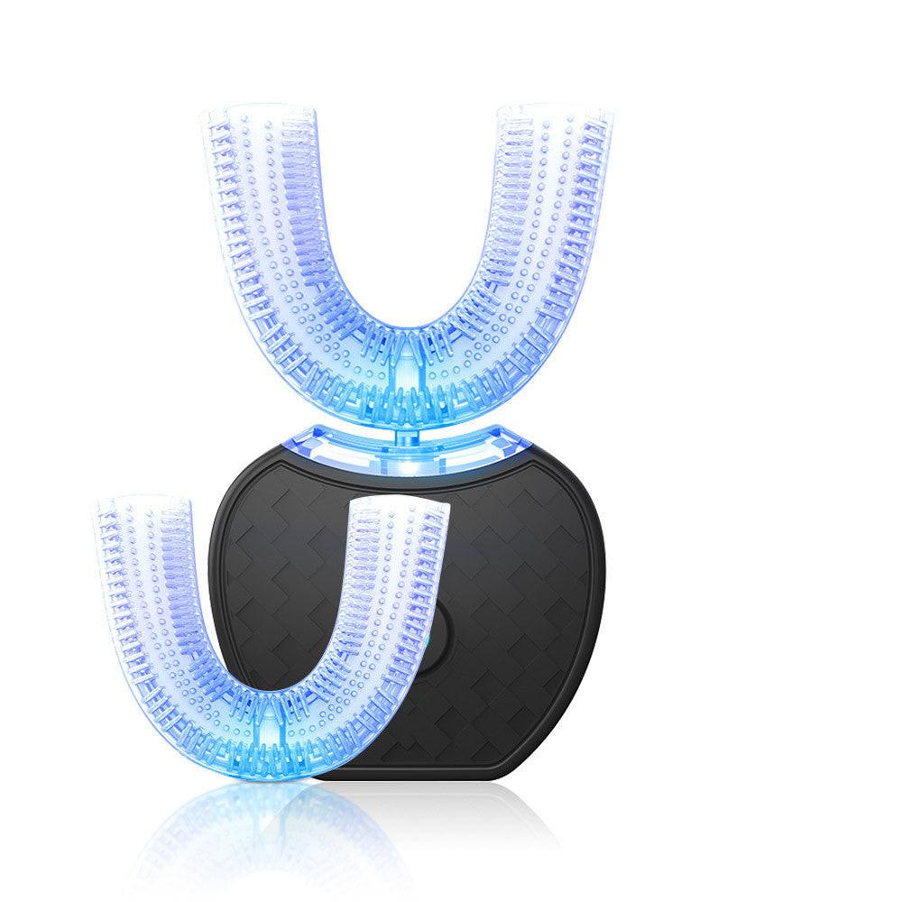 360 Degrees Intelligent Automatic Electric  Toothbrush Waterproof U Type Tooth Brush Whitening Blue Light USB Charging.