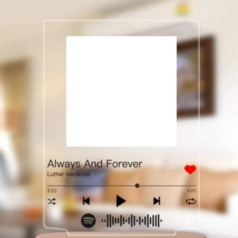 Customizable Photo Music Album Cover Night Light Carved Name Song Photo Frame.