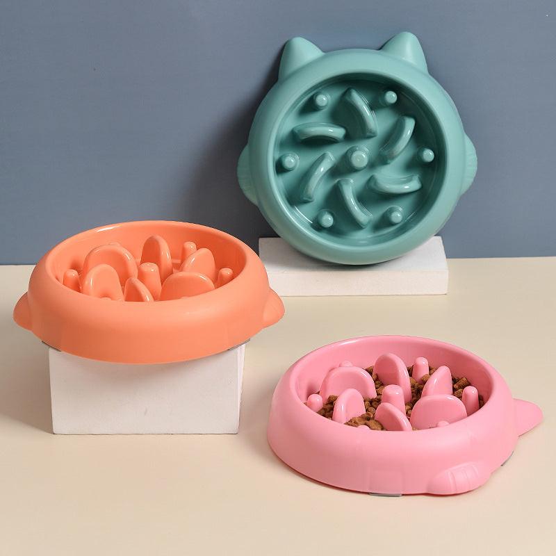 Pet Dog Cat Slow Feeder Bowls Anti Choking Slow Feeder Dish Bowl Home Dog Eating Plate Anti Gulping Bowl Supplies.