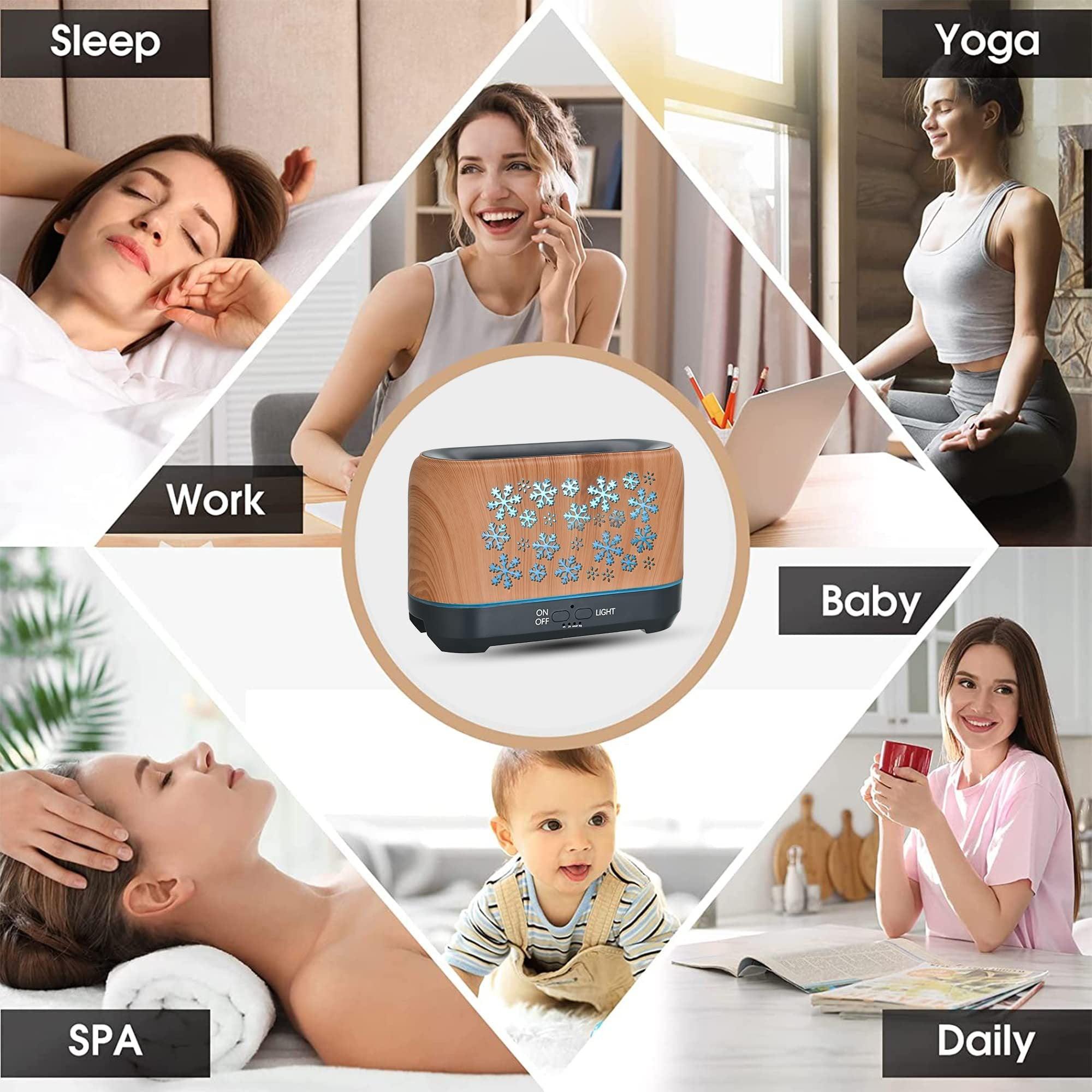 Christmas Snowflake Pattern Humidifier Household Colorful Aromatherapy Humidifier Atmosphere Colorful Diffuser.