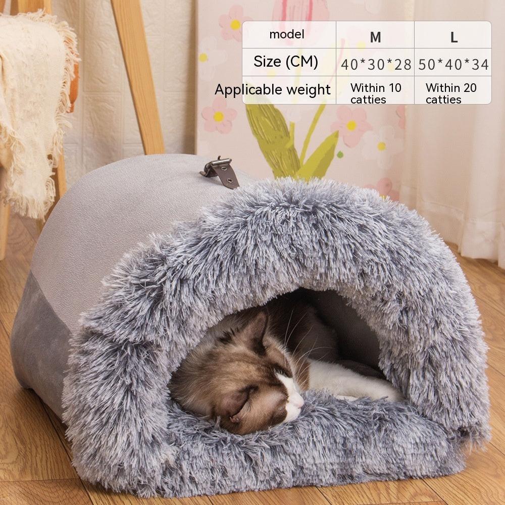 New Splice Portable Pet Nest Portable Autumn And Winter Warm Dog Nest Moisture-proof Long Fur Cat Nest Cross Border Pet Nest.