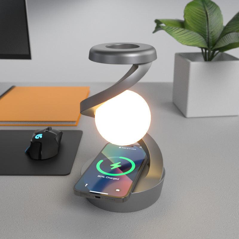 Rotating Moon Desk Lamp With Phone Wireless Charging Sensor Control Table Lamps Decorative Desktop Lamp Small Night Lamp Home Decor.