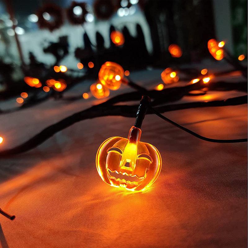 Halloween LED Willow Vine String Light Cool Cartoon Bat Pumpkin Decoration For Indoor Outdoor Party House Decor.