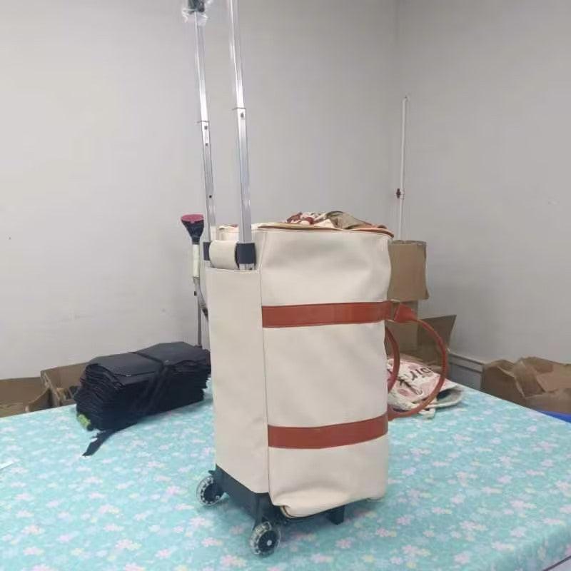 Large Capacity Trolley Travel Bag, Portable Folding Fitness Bag.