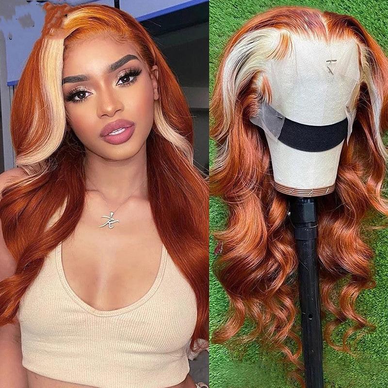 4X4 Human Hair Wig Head Cover Highlights 613.