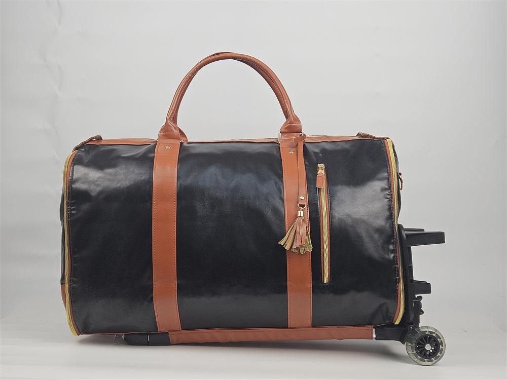 Large Capacity Trolley Travel Bag, Portable Folding Fitness Bag.