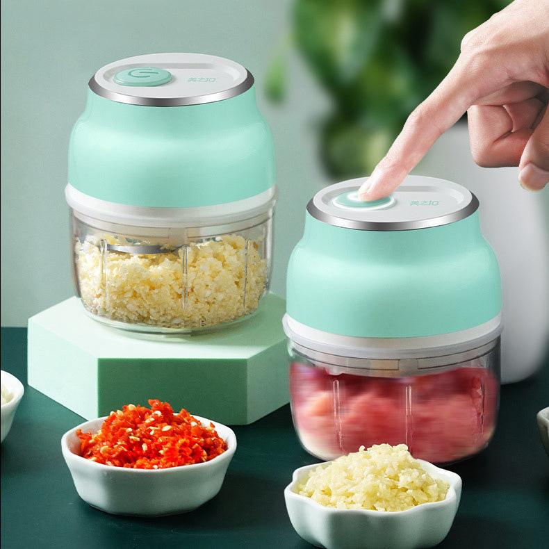 Portable Electric Mini Garlic Cutter Masher Vegetable Fruit Meat Food Chopper Grinder.