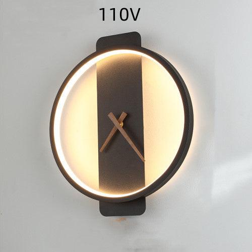 Nordic Wall Lamp Bedroom Bedside Lamp Clock Modeling Lamp.