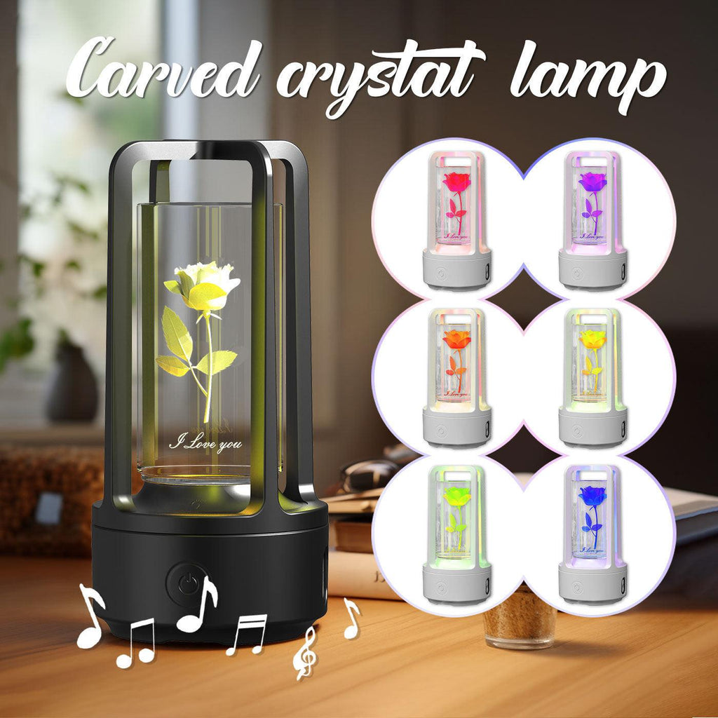 Creative 2 In 1 Audio Acrylic Crystal Lamp And Bluetooth Speaker Valentine's Day Gift Touch Night Lamp.