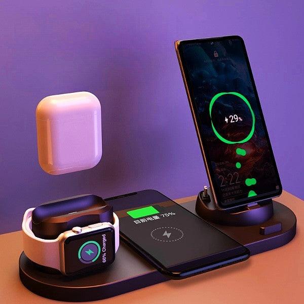 Wireless Charger For IPhone Fast Charger For Phone Fast Charging Pad For Phone Watch 6 In 1 Charging Dock Station.